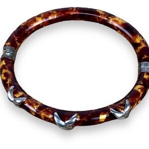 Milor Brown Tortoise and 925 Silver Bracelet